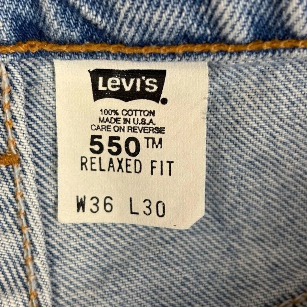 VTG Levis 550 Jeans Mens‎ 36x30 (35X31) Blue Relaxed Tapered Made USA 90s Light